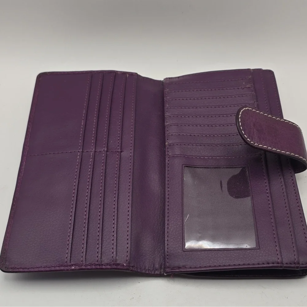Women's Purple Solid Folding Wallet with Credit Card Feature for Women